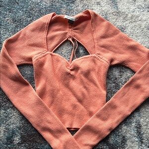 American Eagle Outfitters Coral Knit Crop Top